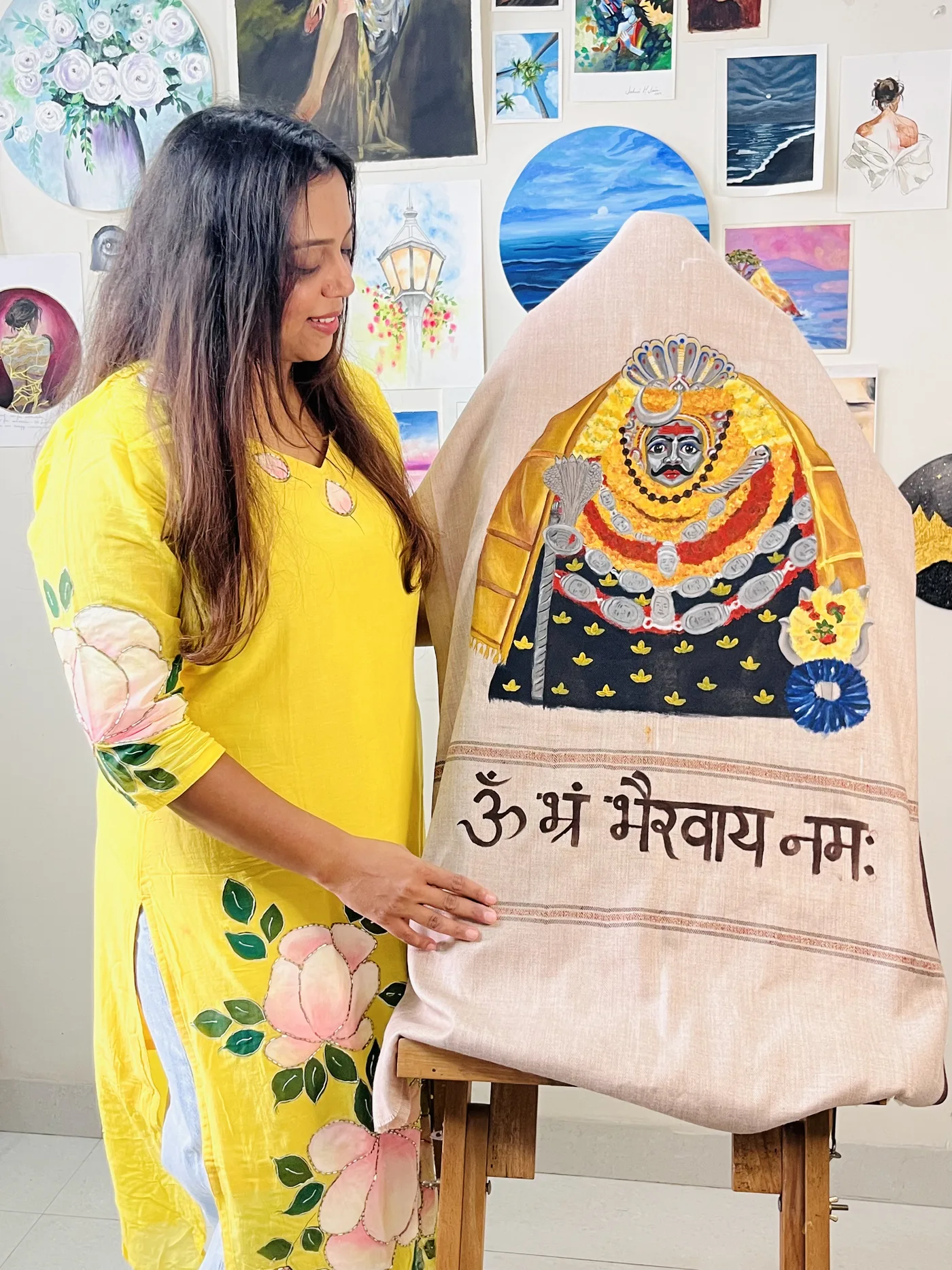 Painted Shawl — Bhairav