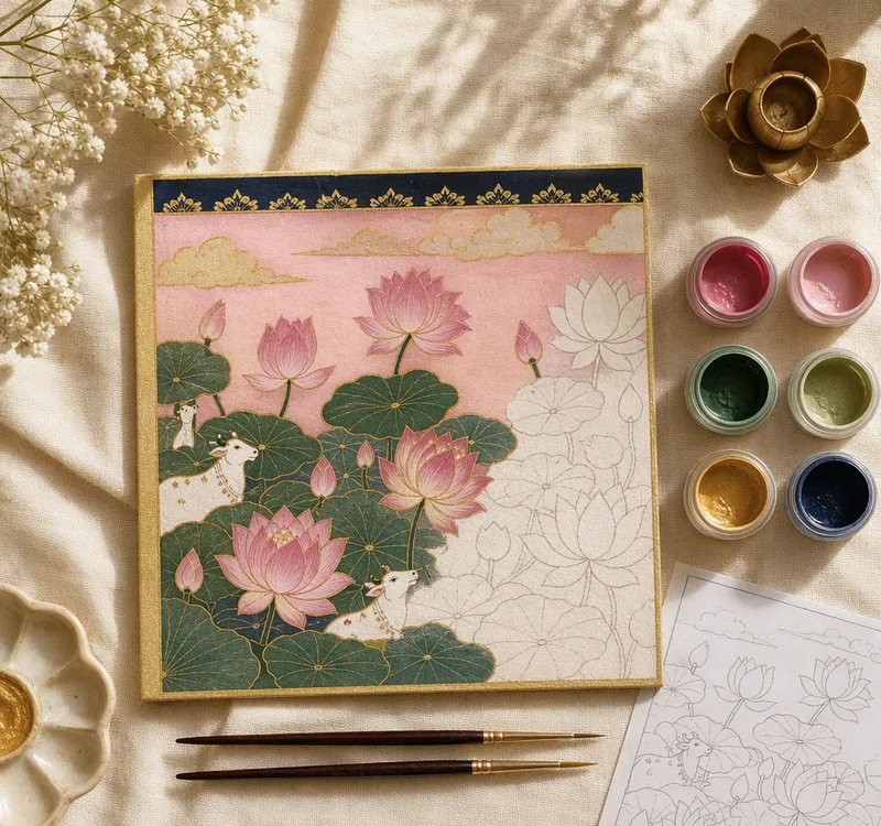 Pichwai Lotus — Miniature